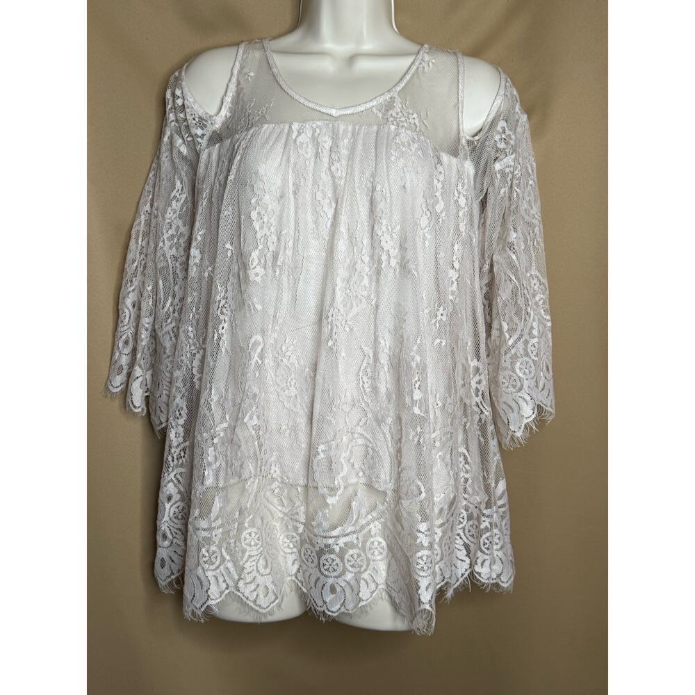 Pol Tan Romantic Lace Top L